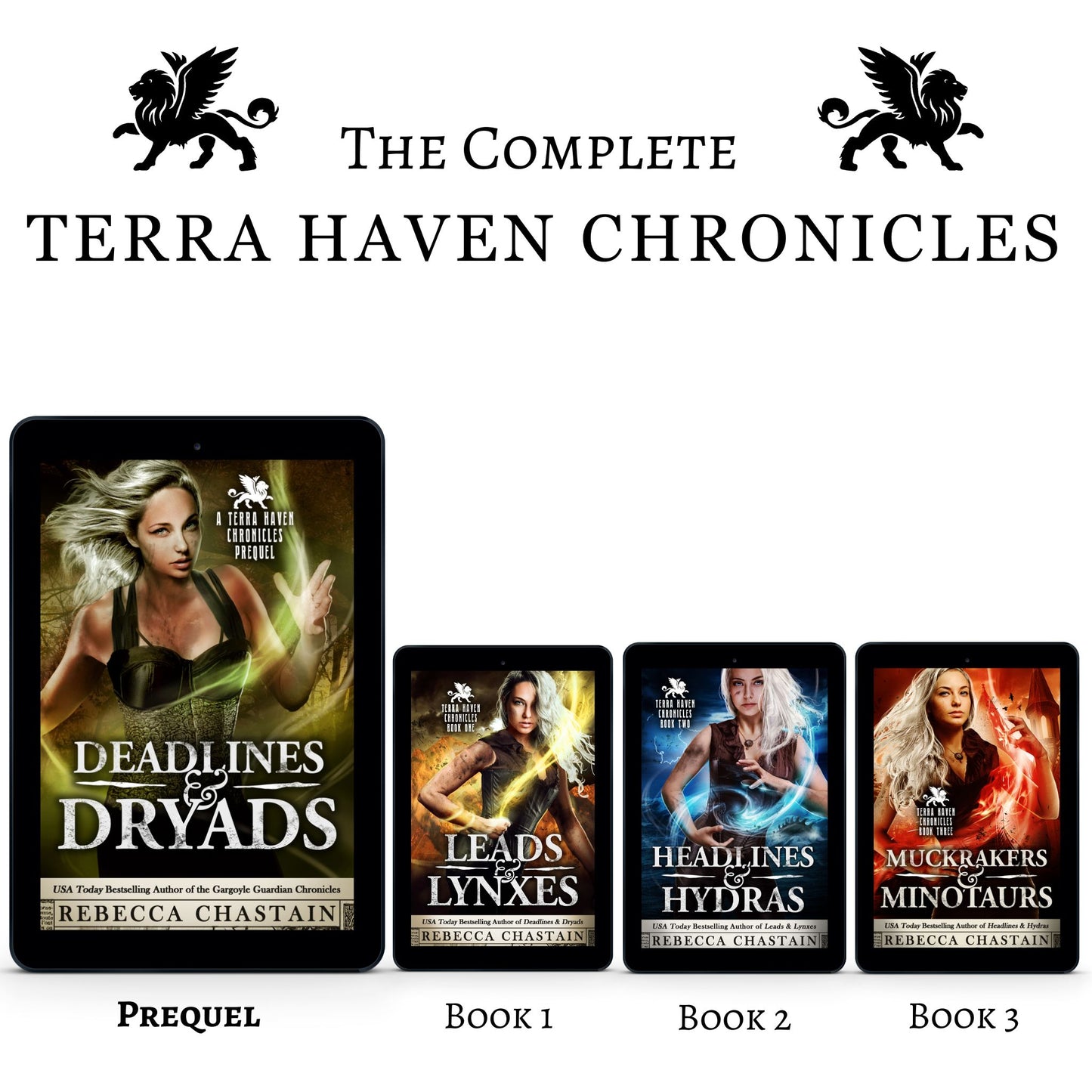 The four covers of the Terra Haven Chronicles