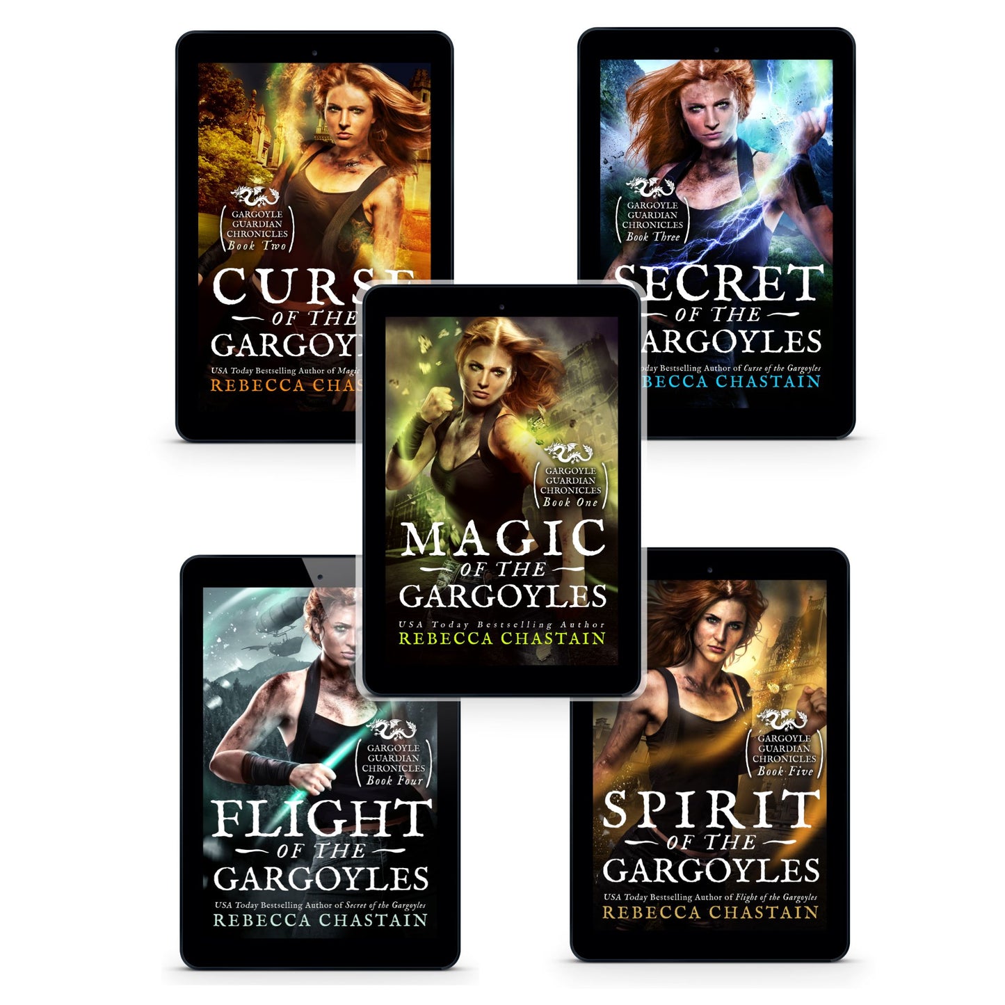 The cover images for all five Gargoyle Guardian Chronicle ebooks.