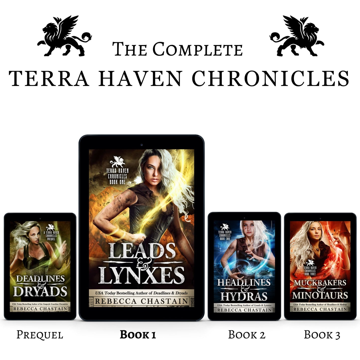 Four covers of the Terra Haven Chronicles series